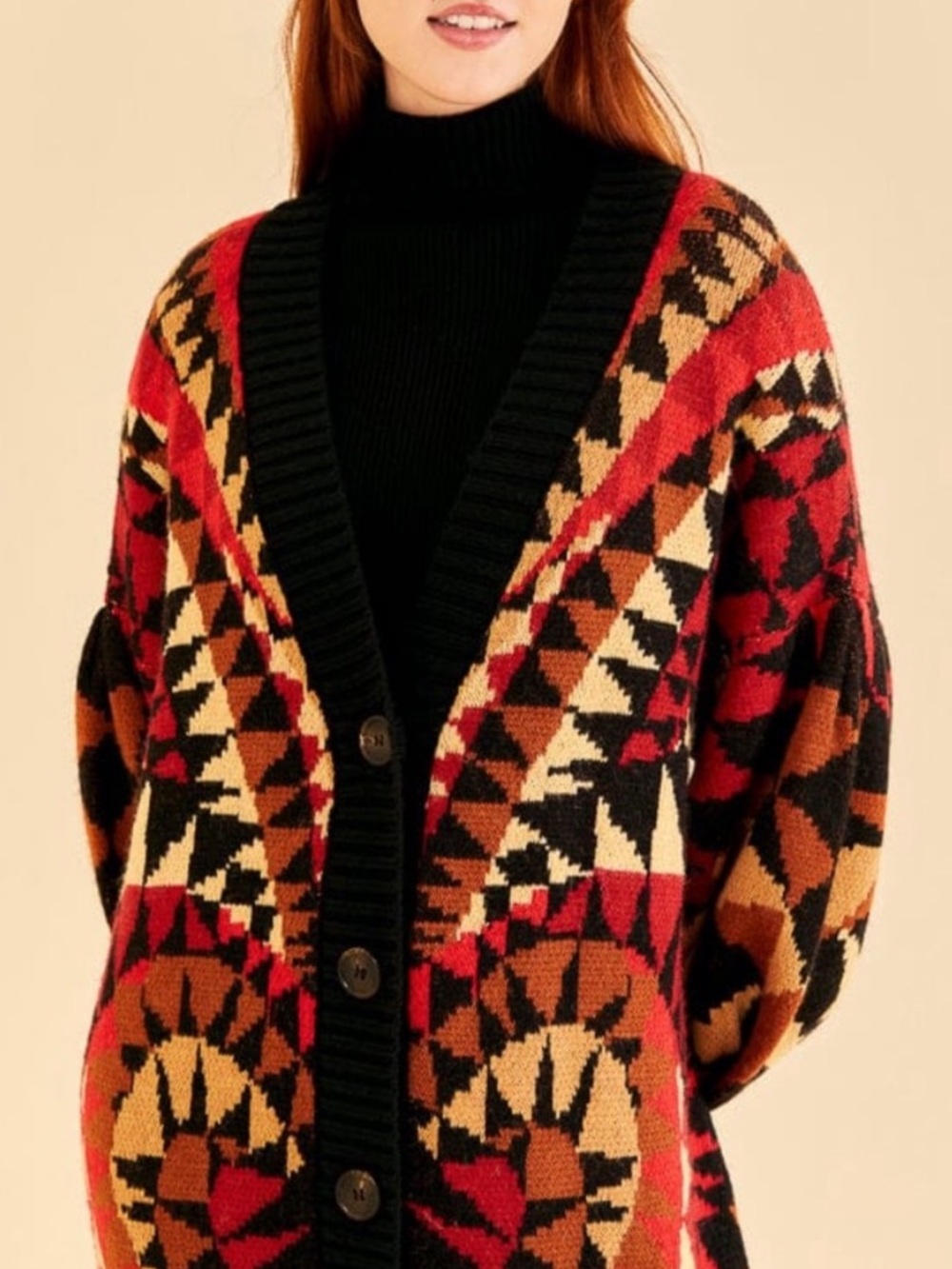 🌺🎉HP🎉🌺 NWT Farm Rio Heart Deco Maxi Knit Cardigan - Picture 5 of 15